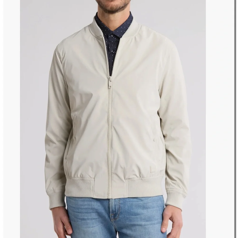 DENIM & FLOWER Men's Classic Bomber Jacket - Sand / Khaki - S - Picture 2 of 12